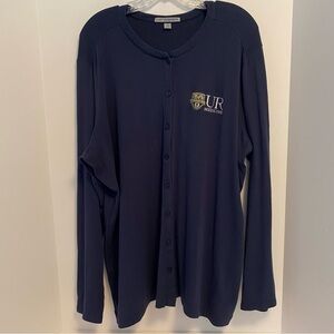 University of Rochester UR Medicine Stretch Button-Front Cardigan Navy 3XL